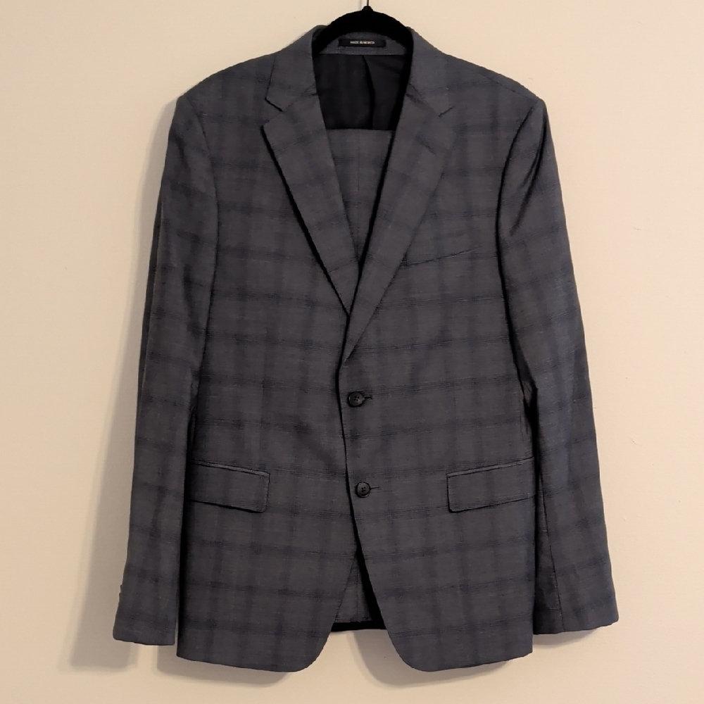 Z Zegna Charcoal Plaid Blazer